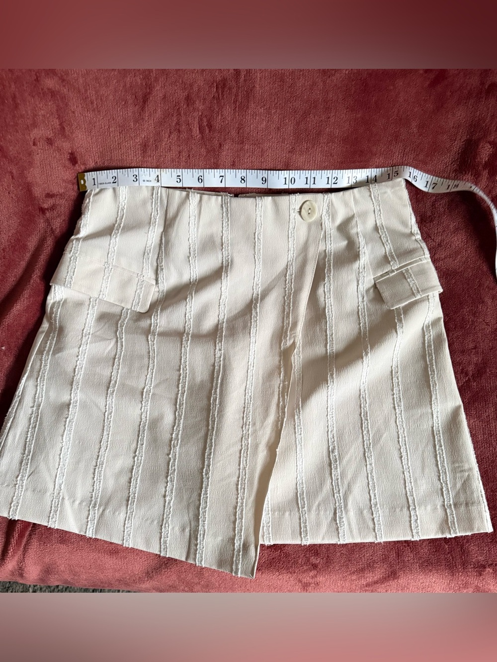 H&M White/Cream Mini skirt with Recycled Polyester Tag